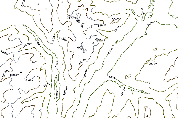 Mountain peaks around Iskut-Unuk River Cones