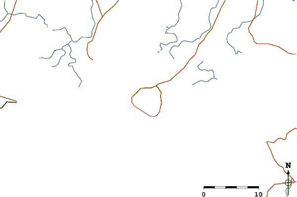 Roads and rivers around Isla Zacate Grande