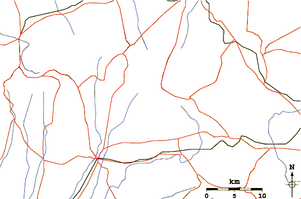 Roads and rivers around Izalco