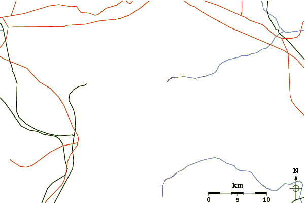 Roads and rivers around Iztaccihuatl