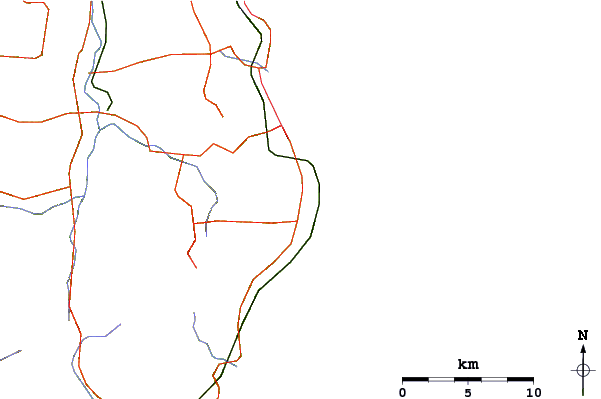 Roads and rivers around Izu-tobu