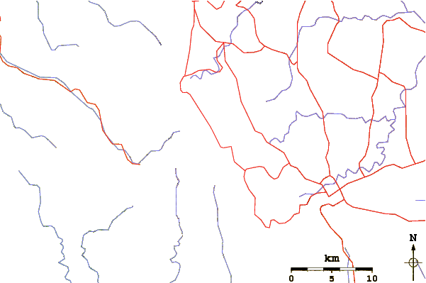 Roads and rivers around Jabal Sawda