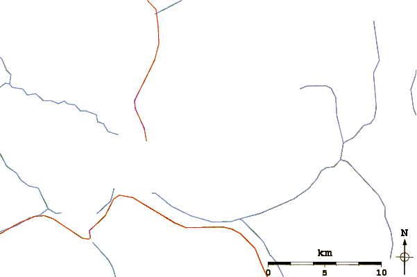 Roads and rivers around Jack Mountain