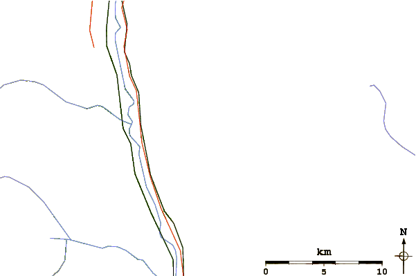 Roads and rivers around Jackass Mountain