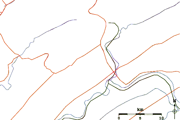 Roads and rivers around Jacks Mountain