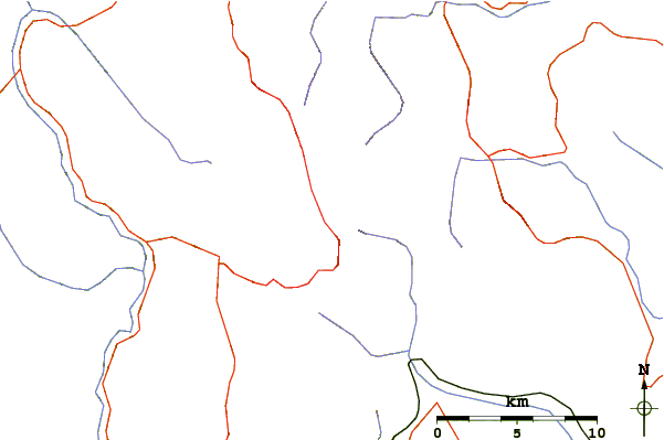 Roads and rivers around Jakupica