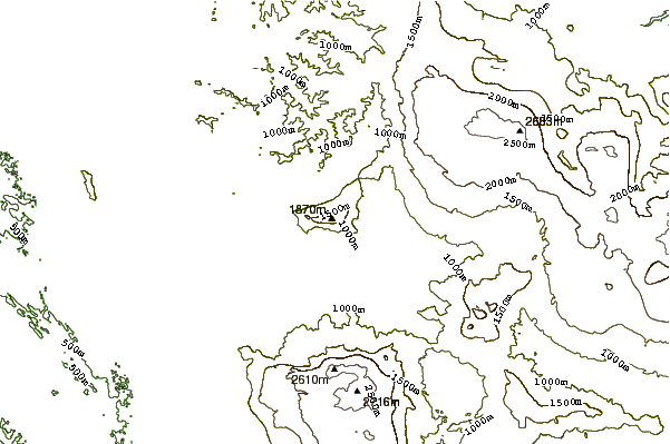 Mountain peaks around Jebel Misht