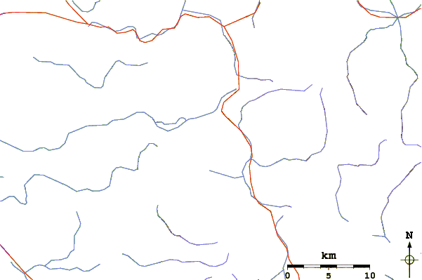 Roads and rivers around Jebel Misht