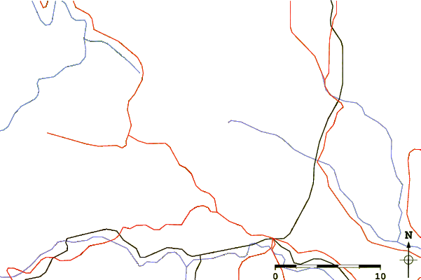 Roads and rivers around Jelova Gora