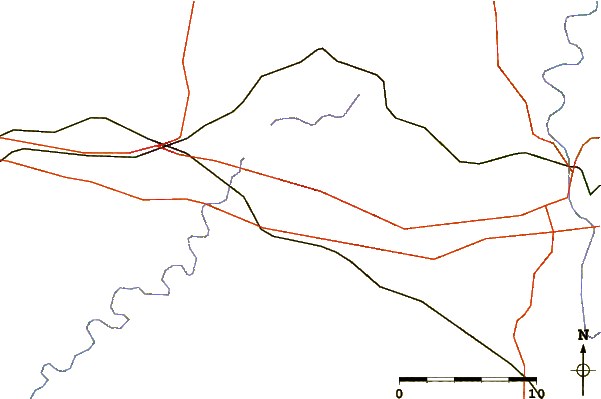 Roads and rivers around Jeptha Knob