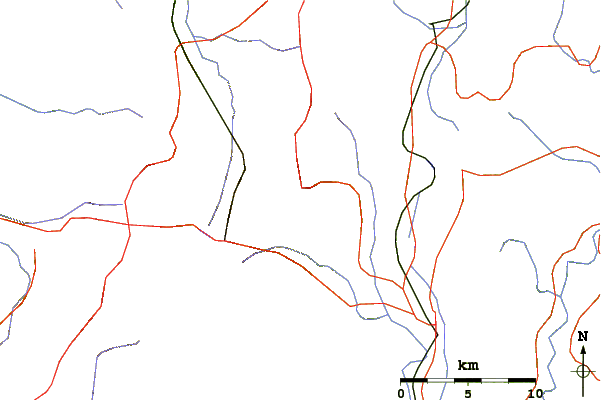 Roads and rivers around Jiigatake