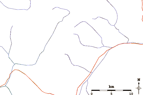 Roads and rivers around Jim Kelly Peak