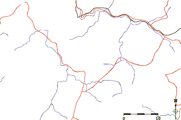 Roads and rivers around Jindhagada Peak