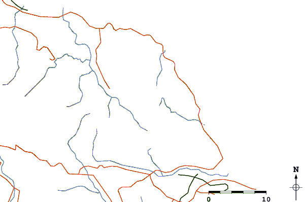 Roads and rivers around John Crow Mountains