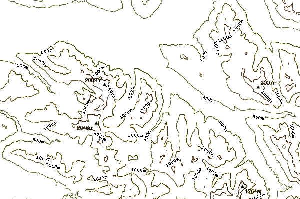 Mountain peaks around Jumbo Mountain