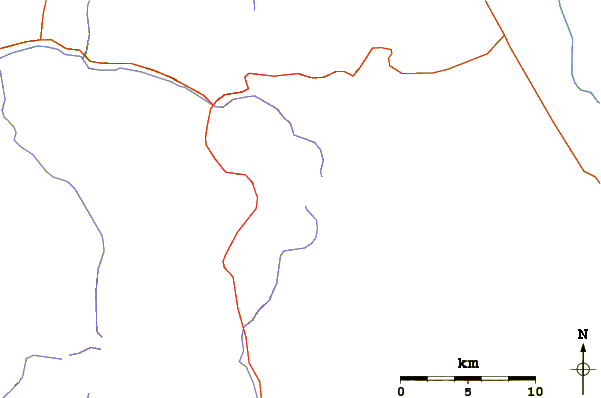 Roads and rivers around Junction Peak