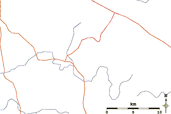 Roads and rivers around Juozapine