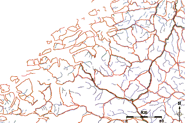 Roads and rivers around Juratinden