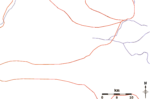 Roads and rivers around Juriques