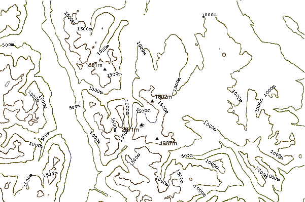 Mountain peaks around Jutland Mountain