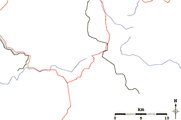 Roads and rivers around Kahler Asten