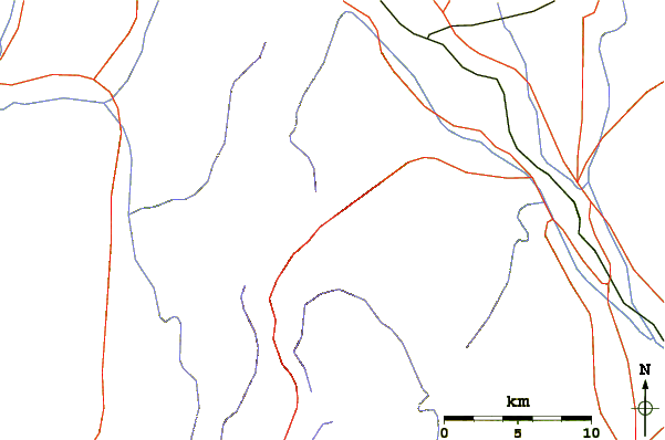 Roads and rivers around Kai-Komagatake