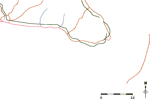 Roads and rivers around Kaimondake volcano