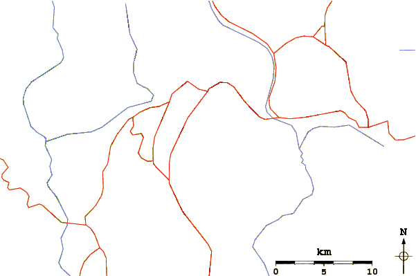 Roads and rivers around Kakarditsa