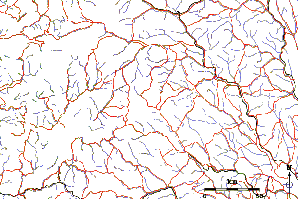 Roads and rivers around Kalvehøgde