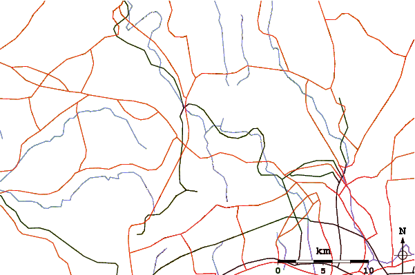 Roads and rivers around Kamakura Valley