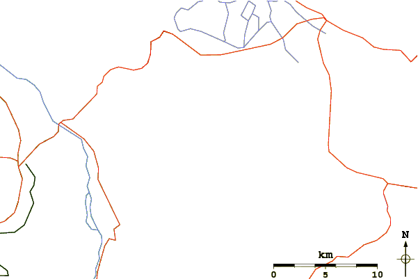 Roads and rivers around Kamešnica