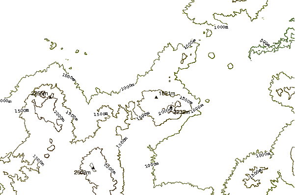 Mountain peaks around Kamojang