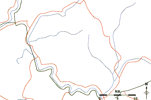 Roads and rivers around Kangnam Mountains