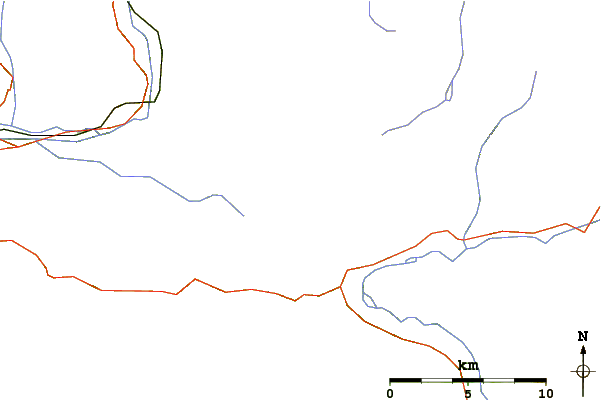 Roads and rivers around Kanin (mountain)