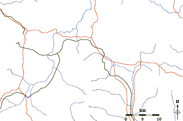 Roads and rivers around Karaha Crater