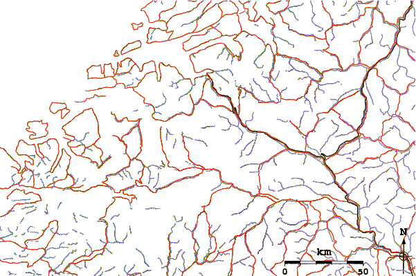 Roads and rivers around Karitinden