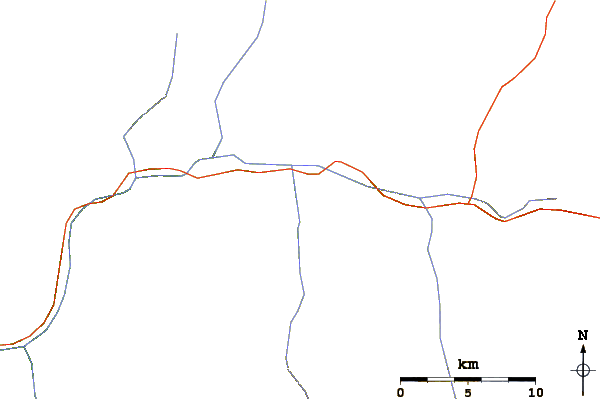 Roads and rivers around Karl Marx Peak