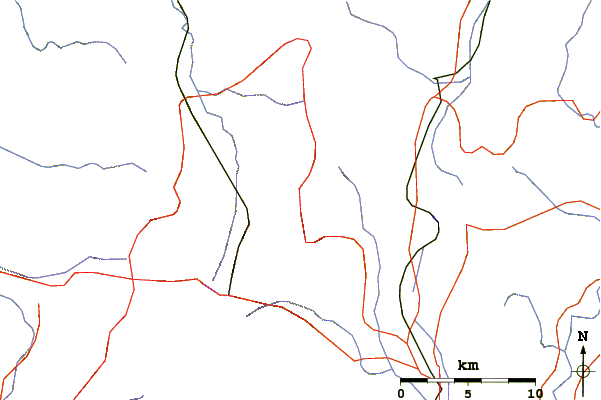 Roads and rivers around Kashima Yarigatake