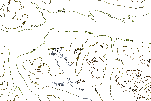 Mountain peaks around Kataka Mountain