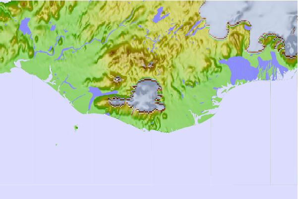 Surf breaks located close to Katla