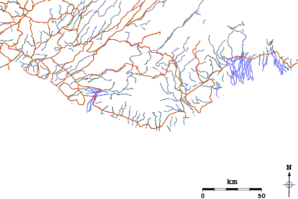 Roads and rivers around Katla