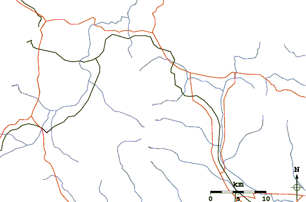 Roads and rivers around Kawahkaraha