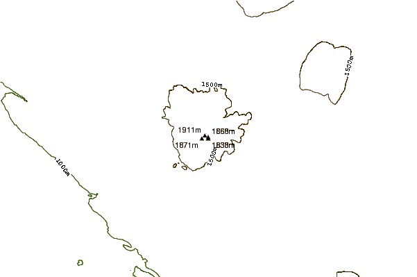 Mountain peaks around Kawdy Mountain