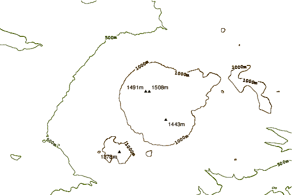 Mountain peaks around Kebeney