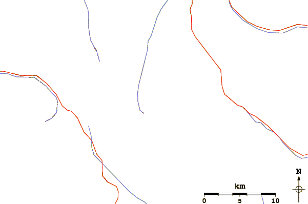 Roads and rivers around Keefe Peak