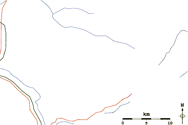 Roads and rivers around Keel Mountain (Oregon)