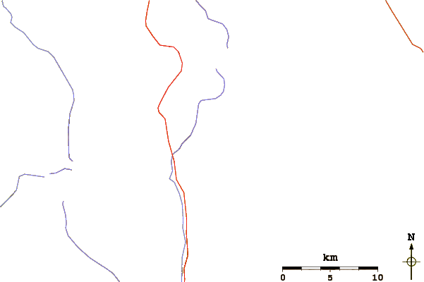 Roads and rivers around Keeler Needle