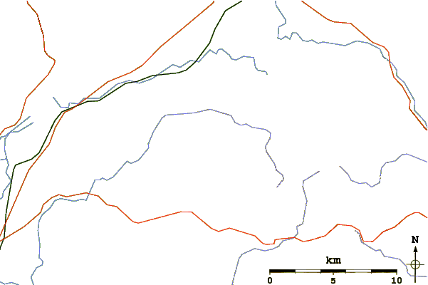 Roads and rivers around Keeper Hill