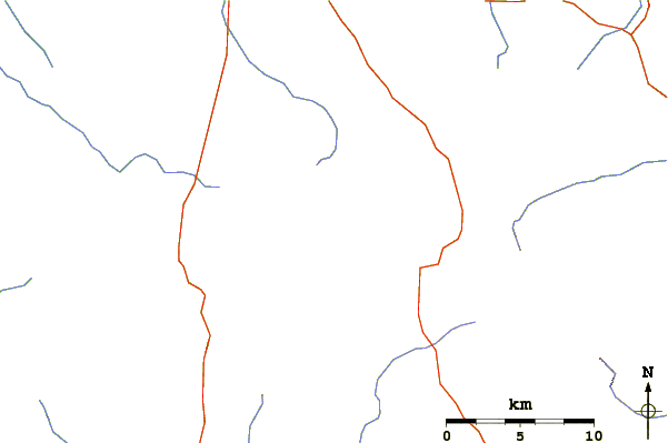 Roads and rivers around Kendrick Peak