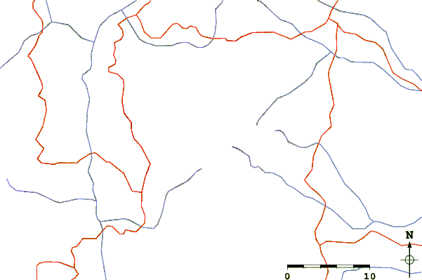 Roads and rivers around Kennedy Peak (Burma)